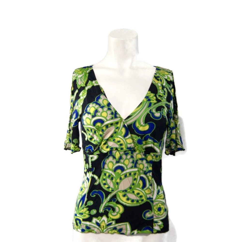 Betty Barclay Collection Top Women's Stretch Floral Slit Sleeves